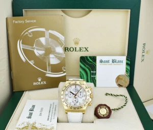 ROLEX - 40mm 18kt Gold DAYTONA White Strap MOP Diamond Dial 116518 - SANT BLANC - Picture 1 of 7