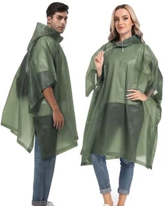 Reusable Rain Ponchos with Drawstring Hood for Adults, Waterproof Thicken Rai... - Picture 1 of 6