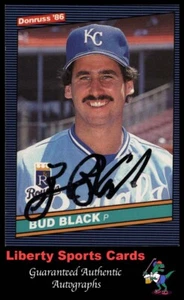 1986 Donruss Bud Black #374 Authentic Autographed Card Kansas City Royals - Picture 1 of 2