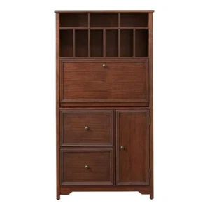 Home Decorators Secretary Desk 60.24"X32"X15.7" Solid Wood+Doors+Drawers+Shelves - Picture 1 of 6