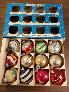 Vintage Shiny Brite Mix Brand Glass Christmas Ornaments Unsilvered WW2 2" Mica - Picture 1 of 22