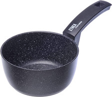 Moneta Etnea - Casseruola 1 Manico 16Cm, Effetto Pietra, Alluminio Forgiato, Mad