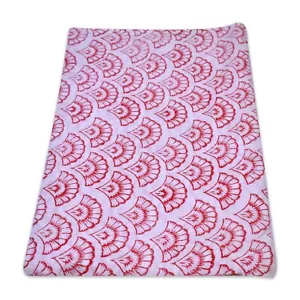 5 Yard Indian Craft Floral Hand Block Printed Cotton Fabric White Dress Material - Picture 1 of 3