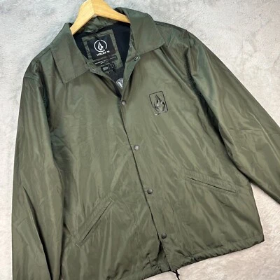 Volcom Men's Coaches Jacket Green Water Resistant Skate Vitals Sz Large - Image 1 of 4