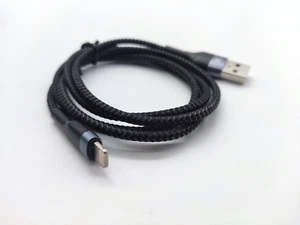 Ladekabel für Apple iPhone/ iPad Nylon | 1m | Schwarz | USB A 8-Pin - Bild 1 von 3