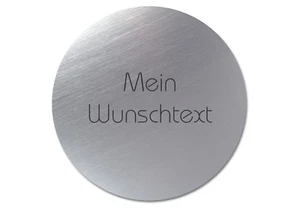 Türschild rund aus Acryl, silber gebürstet – mit Gravur - Bild 1 von 4