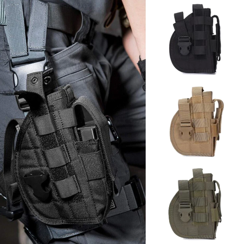 Universal Tactical Pistol Gun Holster Hunting Handgun Pouch Molle Waist Holsters - Image 1 of 4