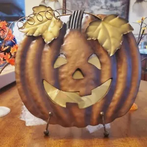 Vintage Hallmark- Metal Jack-O-Lantern Door Decoration -Halloween-Mint Con-RARE! - Picture 1 of 13