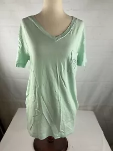 Women’s PINK Victoria’s Secret Silver Sequined V-Neck Pocket T-Shirt Size XS - Picture 1 of 4