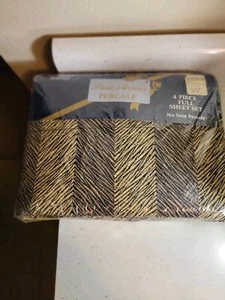VINTAGE PARK AVENUE LUXURIOUS NO IRON PERCALE FULL 4 PC. SHEET SET USA NOS - Picture 1 of 8
