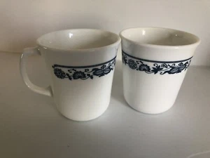 Corning Coffee Cups (2) Old Town Blue Discontinued Pattern - Picture 1 of 3