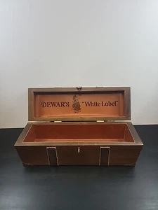 Vintage Dewar's White Label Wooden Storage Trunk Box - Picture 1 of 9