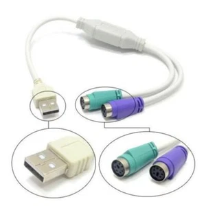 Male To PS2 Female Converter Cable USB To PS2 Cord Adapter For Keyboard Mouse - Picture 1 of 8
