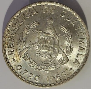 Guatemala 50 Centavos 1963 Stempelglanz RDF. Gewicht: 11,97g / 0,720 - Bild 1 von 2