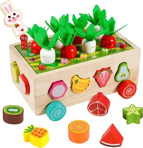 Kiztoys Montessori Spielzeug Ab 1 Jahr, Holzspielzeug 7-In-1 Farmspiel Motoriksp - Bild 1 von 12