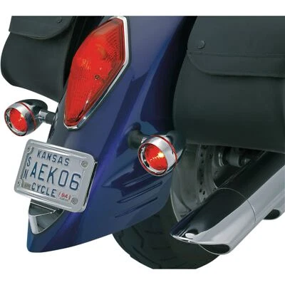 Deep Dish Bezels - Chrome Red Lenses For Honda/Kawasaki Models OPEN-BOX 2269 - Imagem 1 de 4