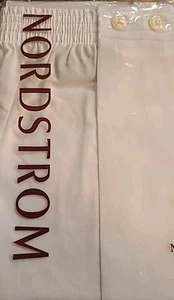 New Old Stock Nordstrom Sz 38 100% Cotton Full Cut Boxers White Mens Vintage Nwt - Picture 1 of 5