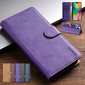 Magnetic Leather Flip Card Wallet Holder Case For iPhone 16 15 14 13 12 Pro Max - Picture 1 of 63