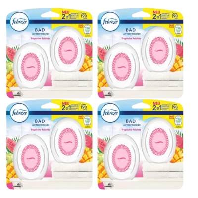 4 x Duo Pack Febreze Lufterfrischer "Tropische Früchte" Bad u. WC Duftspender  - Bild 1 von 2