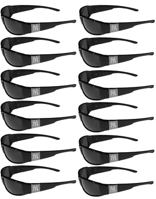 Wholesale Lot of 12 Pairs New York Yankees Chrome Wrap Sunglasses MLB Baseball - Image 1 of 3
