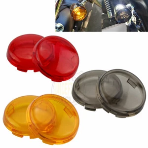 Pair Motorcycle Turn Signal Light Lens Covers For Harley Electra Glide Sportster - Bild 1 von 13