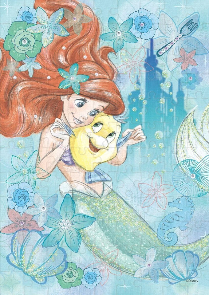 Disney Ariel The Little Mermaid Jigsaw Rhinestones Puzzle Japan Epoch 108 Pcs