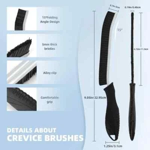Hard Bristle Crevice Cleaning Brush for Grout, Sinks, and Tight Spaces - 2 Pack - Picture 1 of 1