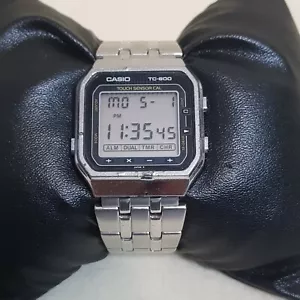 Raro Orologio Vintage Casio TC-600 Calcolatrice Sensore Touch Per Parti o Riparazioni - Foto 1 di 7