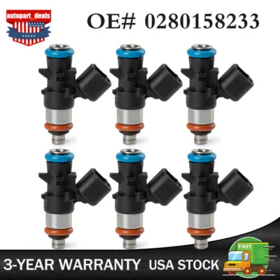 6X Inyectores de combustible 0280158233 aptos para Ram Promaster 1500 2500 3500 2014-2017 3,6 L Foto 1 de 4