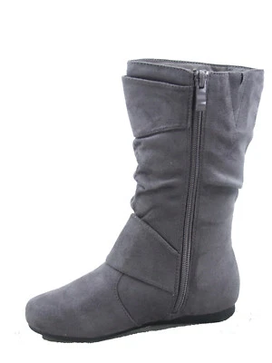 12 Colores Lindas Botas Causales Hebilla Plana Cremallera Media Pantorrilla Niña Niños Talla 9-4 NUEVAS Foto 1 de 4