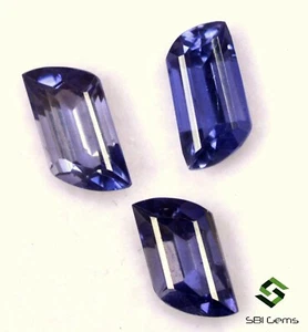 3.50 Cts Certified Natural Iolite Fancy Cut 10x5 mm 3 Pcs Set Lustrous Gemstones - Picture 1 of 6