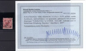 Kiautschou VORLÄUFER V3IIa mit selt. Tsintau a gest. BPP Befund -,-EUR (K3505 - Bild 1 von 1