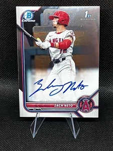 Tarjeta autógrafa 2022 Bowman Draft cromada Zach Neto Bowman primera no. CDA-ZN | Ángeles - Imagen 1 de 3