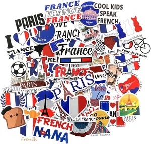 Francia Adesivi Parigi per Casco Moto, Valigia Vintage, Auto, Bici - Stickers Ae - Foto 1 di 12