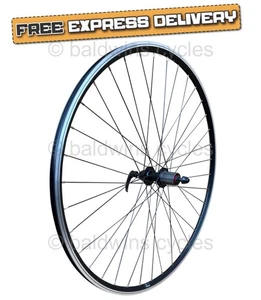 Baldys 700c 8/9/10 Speed Cassette Hybrid Bike Rear Wheel BLACK QR Hub - Picture 1 of 10