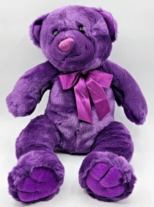 Kids Preferred Purple Teddy Bear Plush Stuffed Animal Toy 16" 2000 Vintage Y2K - Picture 1 of 12