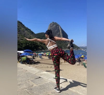 Leggings para mujer estampado de cereza extra elásticos mantecosos suaves legging Foto 1 de 4