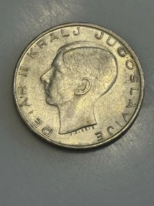 1938 20 Dinara silver coin from the Kingdom of Yugoslavia .750 - Picture 1 of 4