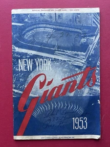 1953 Milwaukee Braves @ New York Giant Warren Spahn's Autographed Scored Program - Picture 1 of 5
