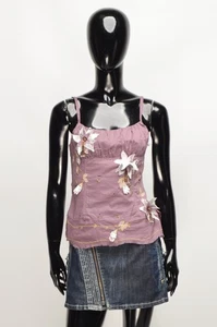 Vintage Stefanel Y2K Coquette Embroiderd Fairy Applique Corset Top Size S - Picture 1 of 8