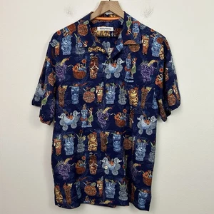 Camisa Tommy Bahama Para Hombre Talla S Tiki Bar Campamento Azul Abotonada Hawaiana - Imagen 1 de 10