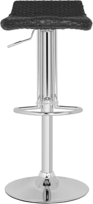 Home Collection Juji Wicker Black Adjustable Swivel Gas Lift 24-32.5-Inch Bar St - Image 1 of 4