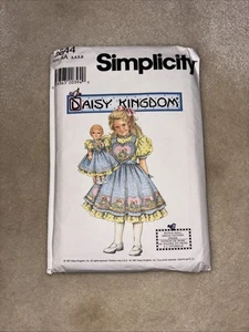 97 Simplicity Pattern 0644 Girls Dress Pinafore sz AA 3-6 Doll 17" Daisy Kingdom - Picture 1 of 2
