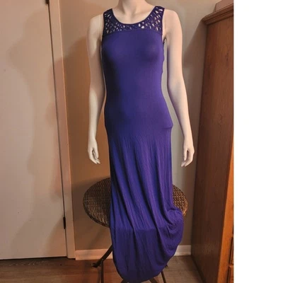 Maxi Vestido sin Mangas Guess by Marciano Azul Cobalto Crochet Talla XS Playa Náutico Foto 1 de 4