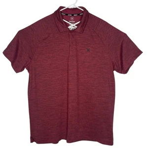 Hurley Polo Shirt Mens Size XL Short Sleeve Polyester Blend Red - Picture 1 of 8