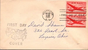 GOLDPATH: US AIRMAIL 1946 WASHINGTON,DC.FDC.PAIR.FDC. CV883_P18 - Picture 1 of 2