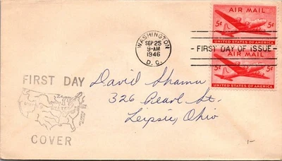 GOLDPATH: US AIRMAIL 1946 WASHINGTON,DC.FDC.PAIR.FDC. CV883_P18 - Image 1 of 2