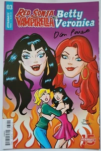 ROTE SONJA & VAMPIRELLA TREFFEN BETTY & VERONICA #3 DAN ELTERNVARIANTE SIGNIERT + COA - Bild 1 von 1
