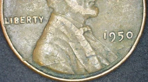 1950 Lamination Error Coin Lincoln Wheat Cent - Picture 1 of 3