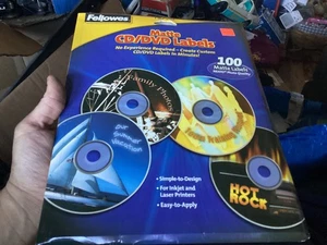 100 Fellowes Neato Photo Quality Matte Peel & Stick CD/DVD Labels - 99941 - Picture 1 of 1